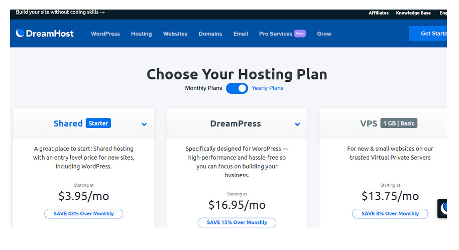 DH Web Hosting Plans